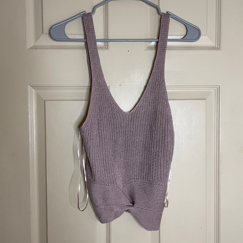 Lilac knit tank top